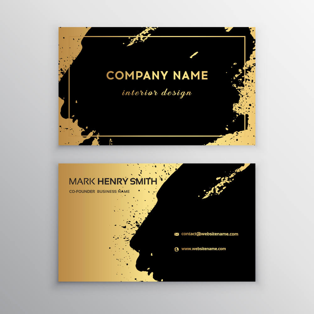 An example of gold foil on a business cards