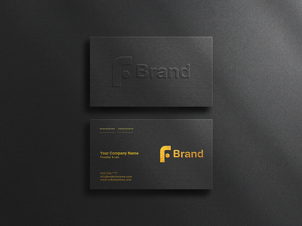 Luxury business card with embossing and foil printing