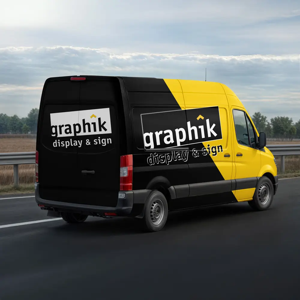 Van with Car Wrap Driving | Graphik